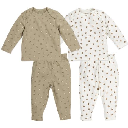 Meyco Baby babypyjama 2-pack Mini Panther - Offwhite/Sand