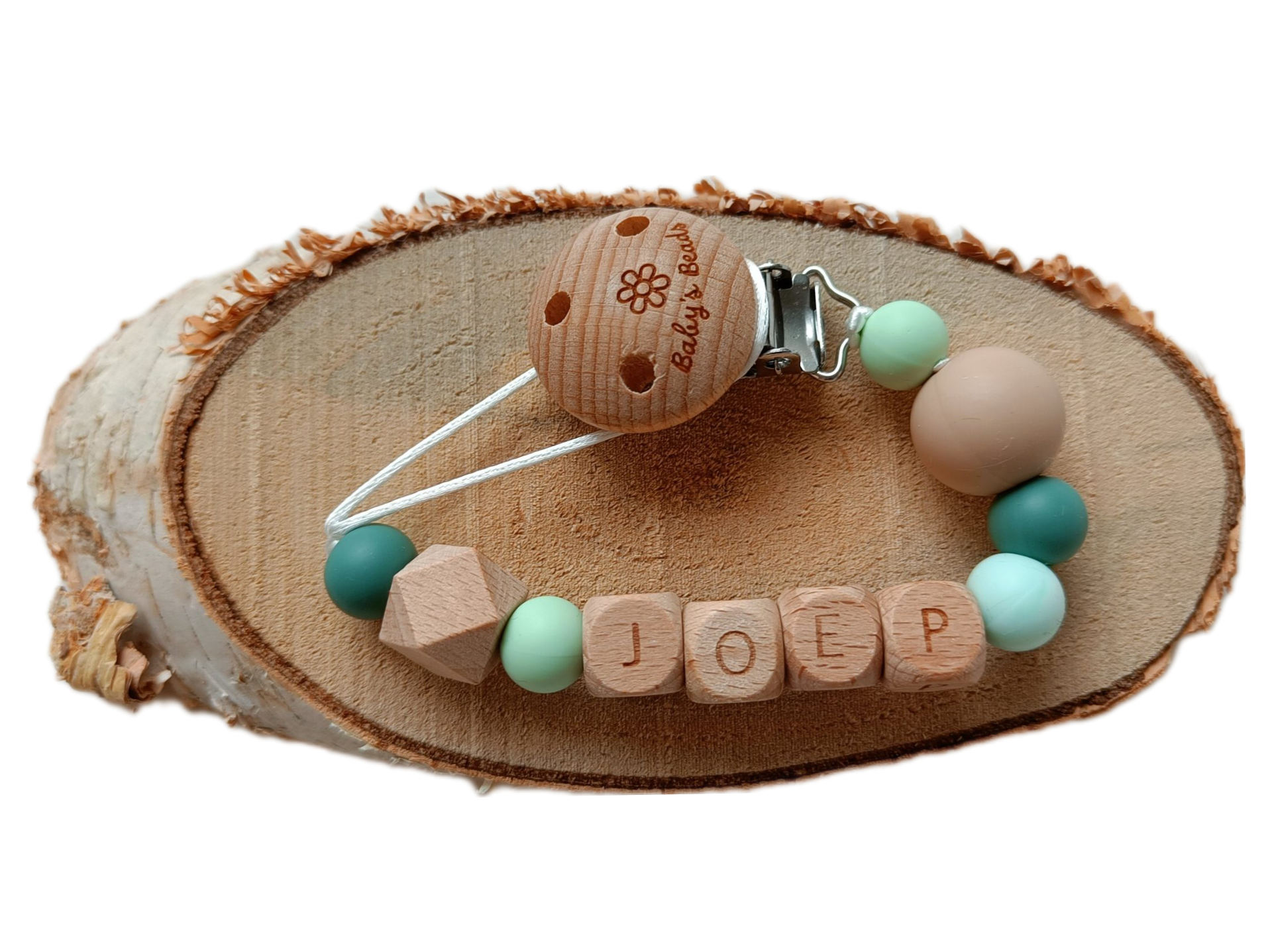 1000065371.png Speenkoord gepersonaliseerd - Groen /mint - Afbeelding 1