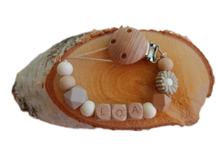 Speenkoord gepersonaliseerd - Beige