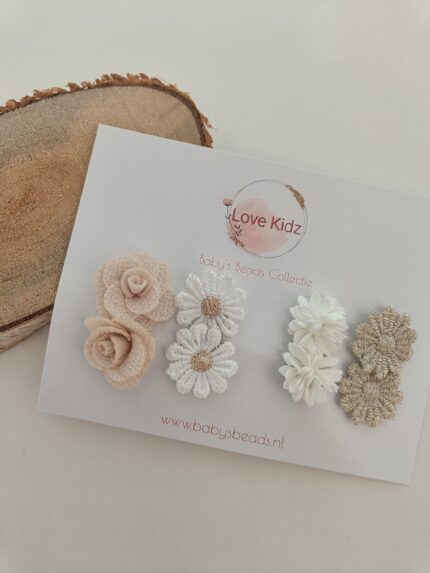 Haarspeldjes Baby's Beads x Love Kidz - Antislip (middel) bloem