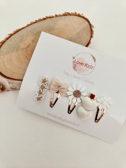 Haarspeldjes Baby's Beads x Love Kidz - Crème